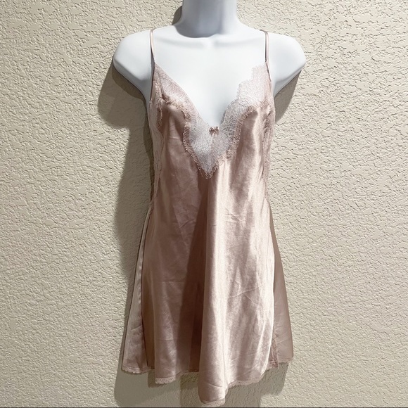 Victoria's Secret Other - victoria’s secret | rose gold silky lace lingerie slip